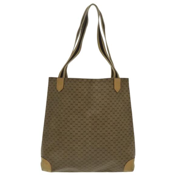 GUCCI Micro GG Canvas Tote Bag Pvc Leather Beige - Picture 3 of 16